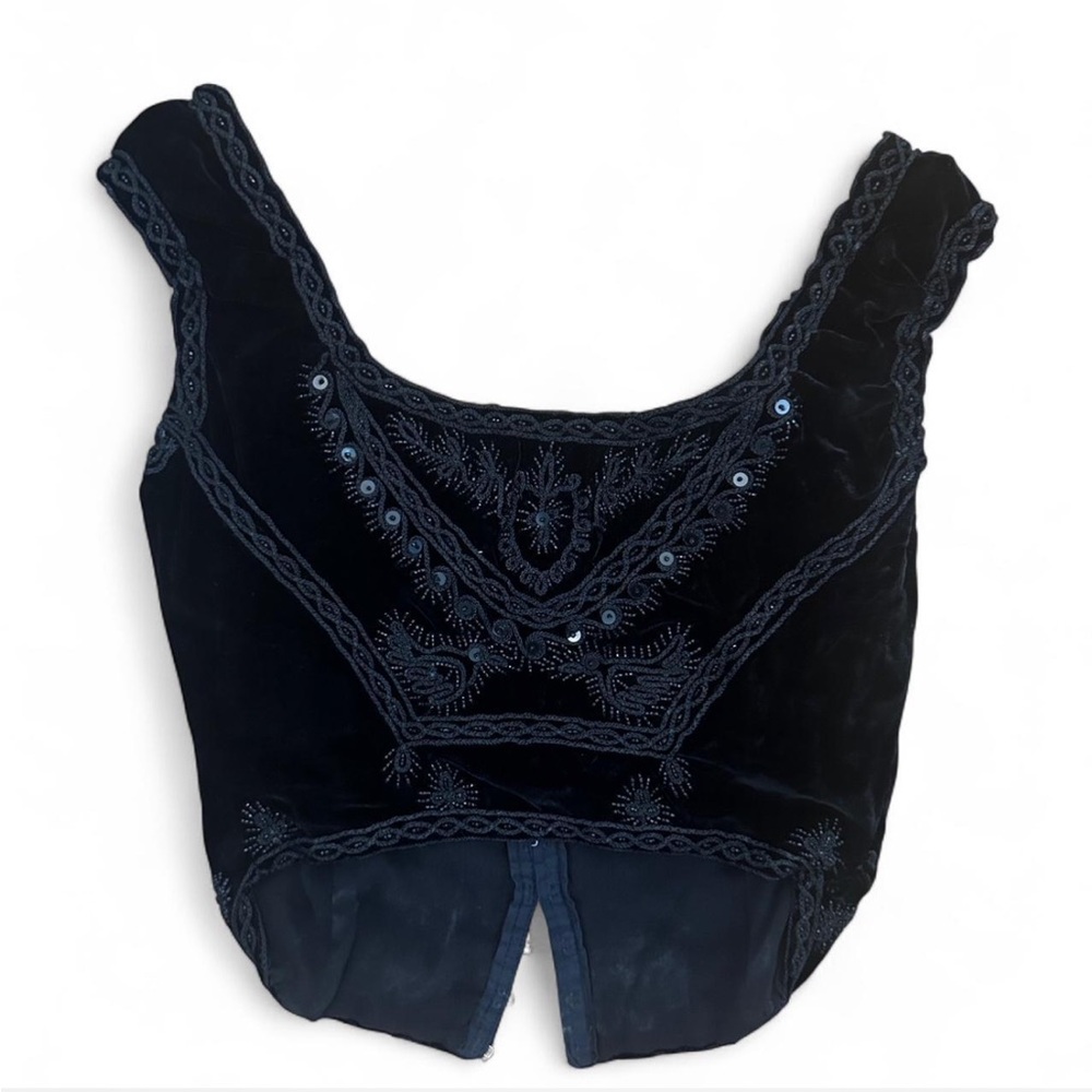Anna Sui Vintage Black Velvet Top - Picture 2 of 6